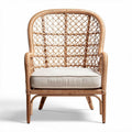 Rattan accent chair with cushion for lounge and living room 80 x 70 x 90cm