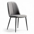 Gray faux leather dining chair with metal legs 45 x 50 x 85cm