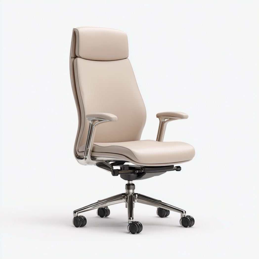 Mesh office chair with adjustable headrest and ergonomic design gray color 60 x 60 x 110cm