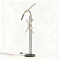 Modern LED floor lamp for living room or office with adjustable arms metallic finish 150 x 30 x 180cm