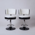 Adjustable height bar stool with gray fabric seat and black base 40 x 40 x 100cm
