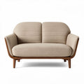 Two-seater sofa with wooden legs and fabric upholstery in beige 150 x 75 x 80cm