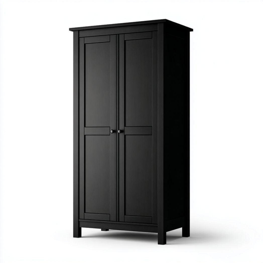 Modern wooden storage cabinet with slatted door design 80 x 40 x 120cm