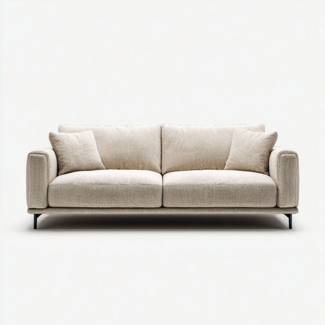 Gray fabric sofa with wooden legs 200 x 90 x 85cm for living room use