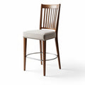 Wooden bar stool with upholstered seat in beige 45 x 45 x 110cm