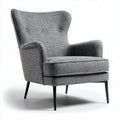 Modern gray upholstered armchair with button-tufted design and metal legs 80 x 75 x 90cm